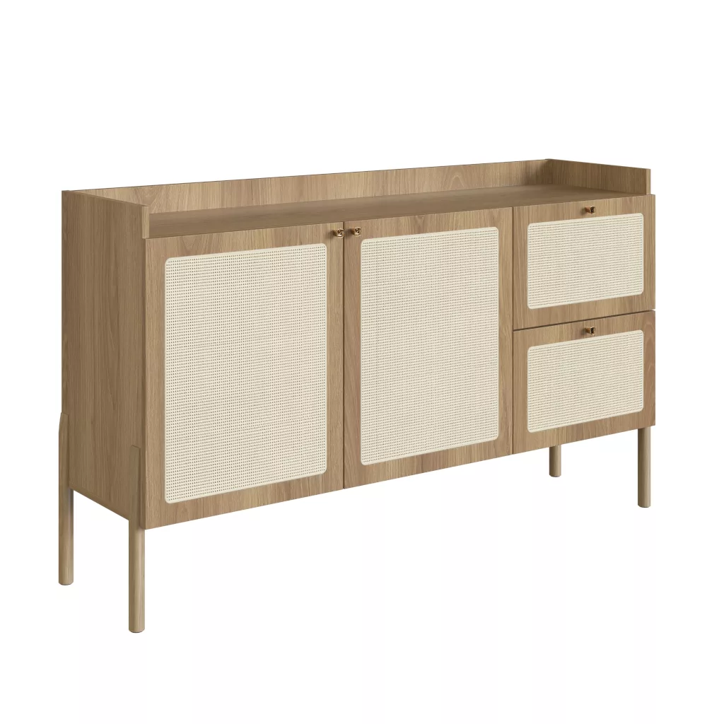 Balcão Buffet Oslo 139cm Pés Em Madeira